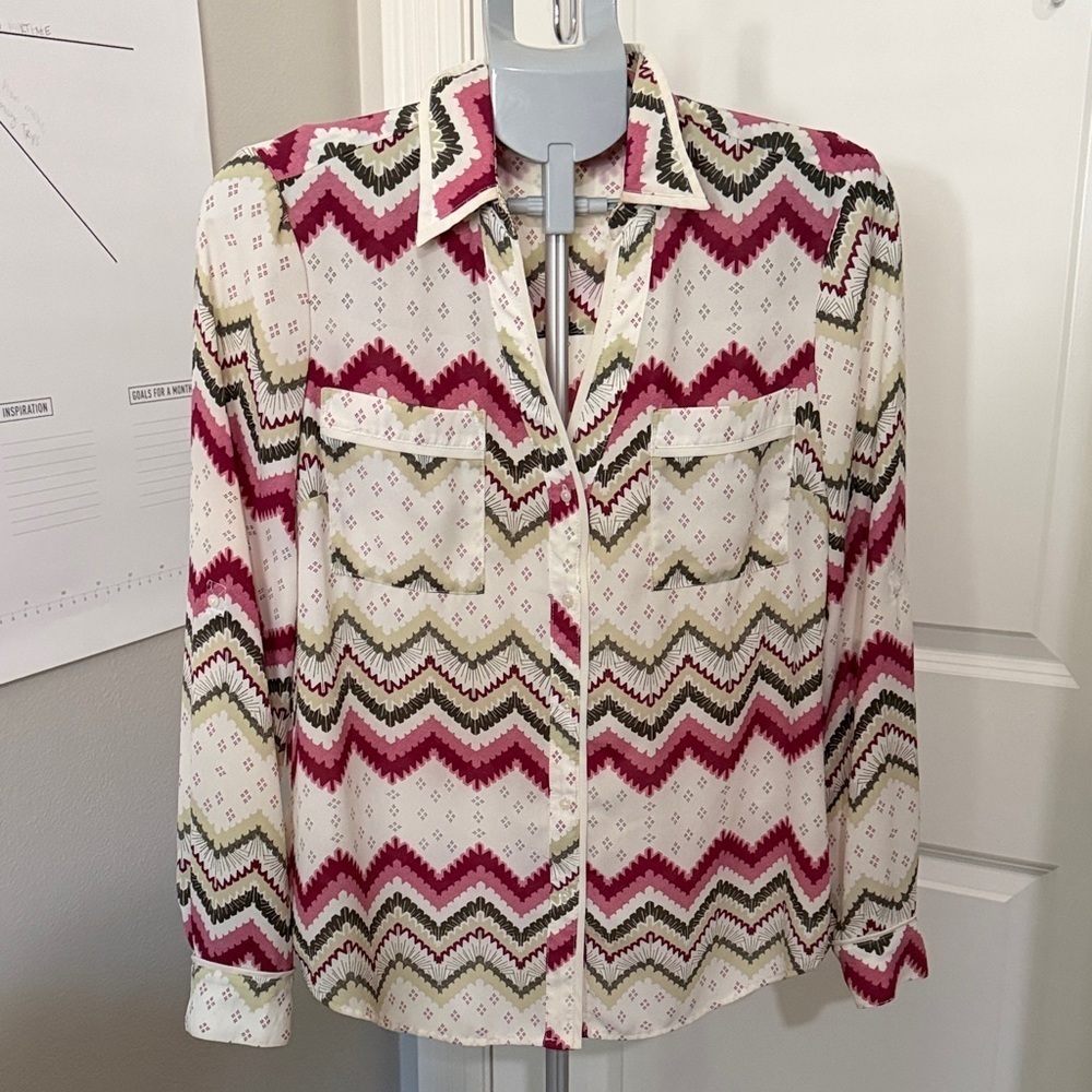 Candie's Multicolor Chevron Button Down Shirt